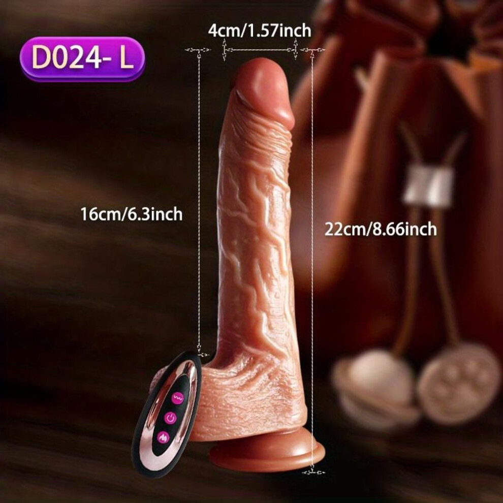 (D024-L) Realistic Electric & Telescopic Dildo With Suction Cup Dildos For Women, Adult Sex Toys, Female Massage Masturbation, Vaginal G-spot And Anal Play