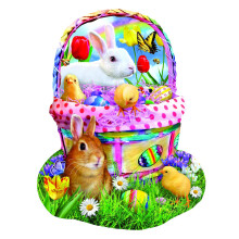 SUNSOUT INC  Bunny's Easter Basket  1000-teiliges Puzzle in Sonderform von Knstlerin: Lori Schory  fertige Gre 26,5 x 36,5 Zoll Ostern  MPN-Nr