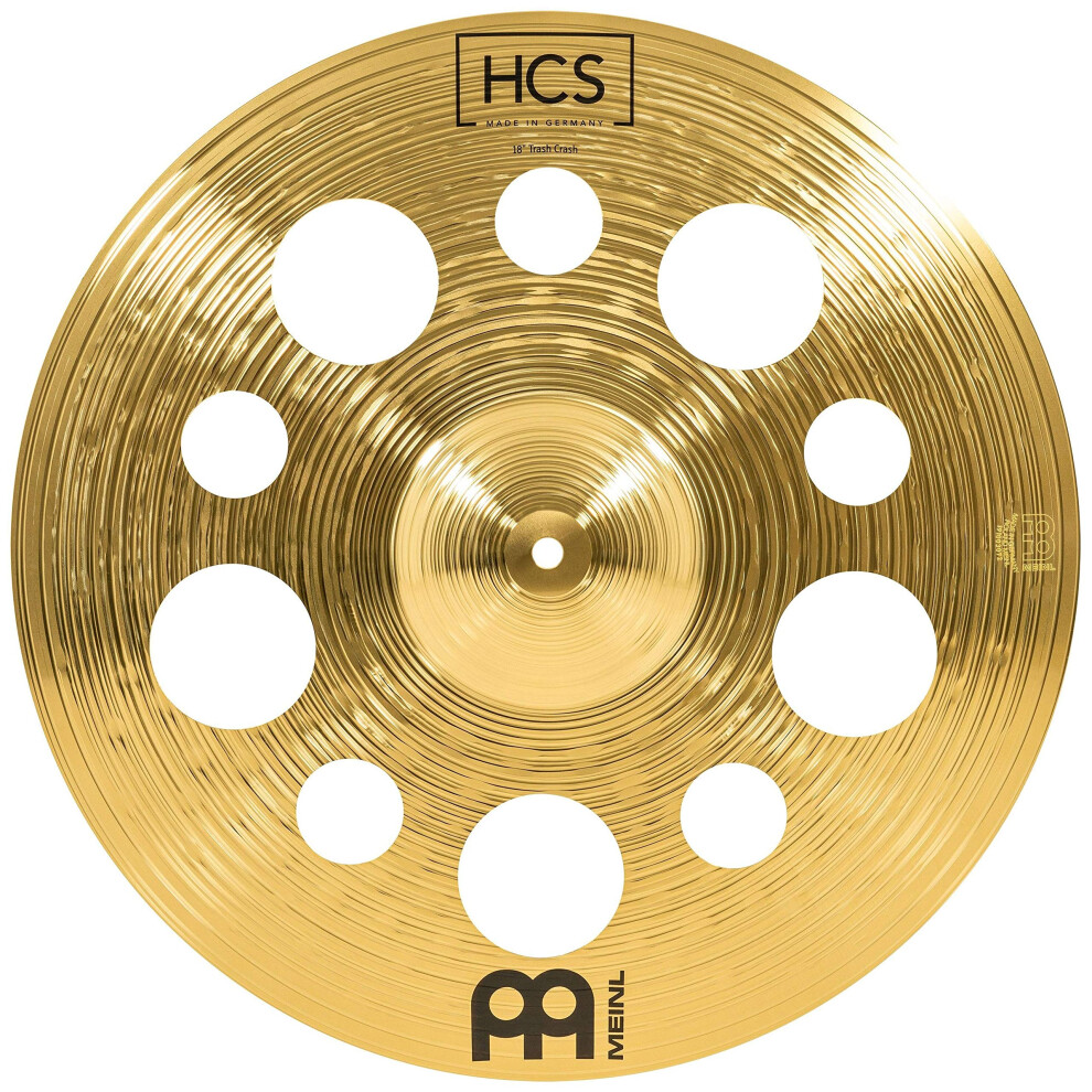Meinl Cymbals HCS 18 Trash Crash Cymbal with Holes for Drum Set - Mad