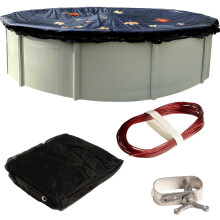 Rede de Cobertura de Folhas para Piscinas Acima do Solo - 15 pés Redonda, Material Polietileno Durável