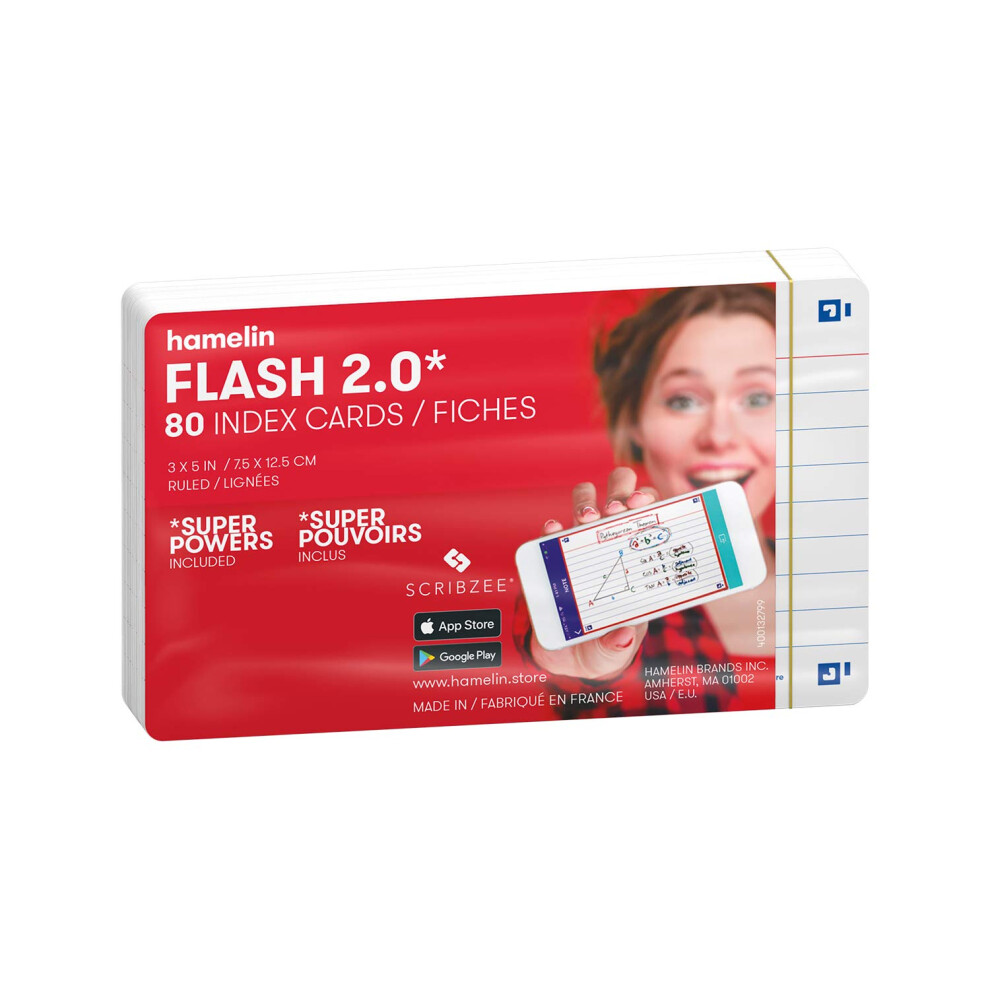 Flash 2.0-3X5 Flashcards/Index Cards 80CT White-image