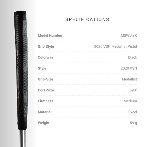 Winn Golf 2020-VSN Excel Medalist Vision Putter Grip (sort) 2