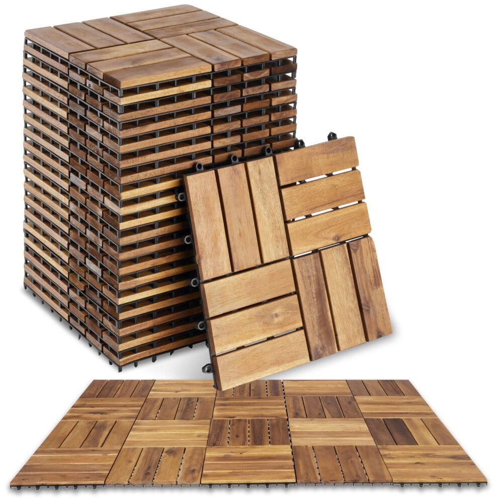 Outdoor Tiles Set 20 Piece Click Floor Wooden Balcony Flooring System Slats