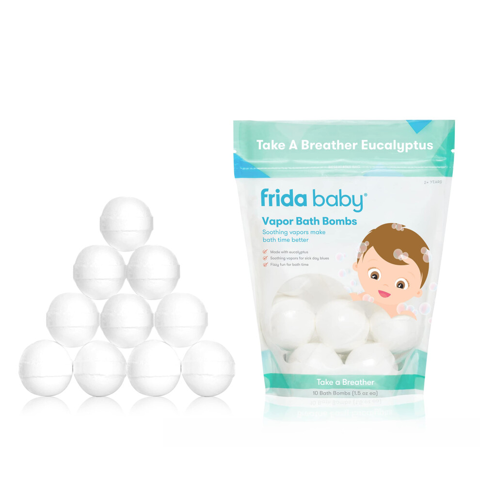 Frida Baby Natural Vapor Bath Bombs - 10 Count (054x) Eucalyptus & Lavender for Calming Bath Time