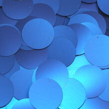40mm Sequins Royal Blue Matte Metallic Medium Top Hole Made in USA