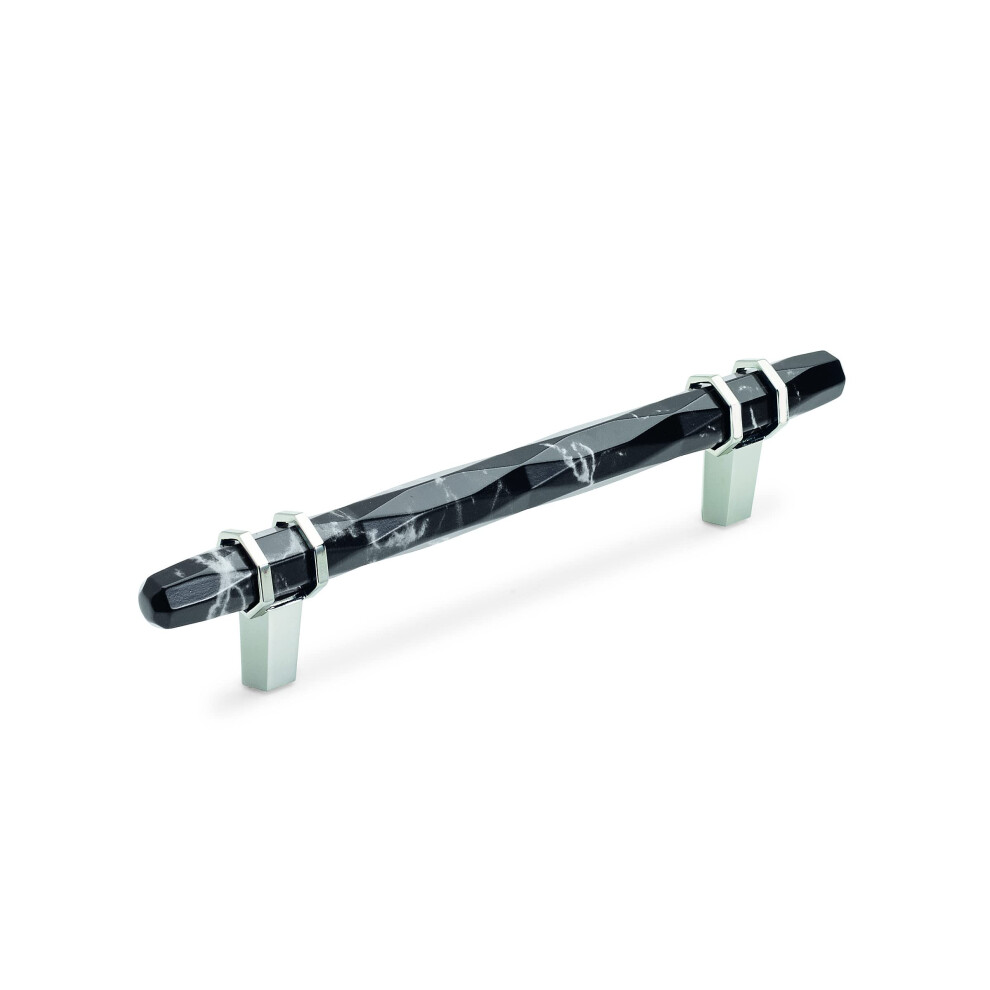 Photos - Other for Repair Amerock BP36649MBKPN Carrione Cabinet Pull 5116 in 128 mm CentertoCenter Marble BlackPolished Nickel