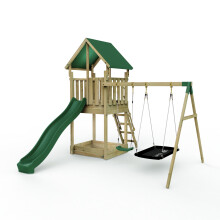 (Swing Gisburn) Rebo Modular Wooden Climbing Frame Adventure Playset