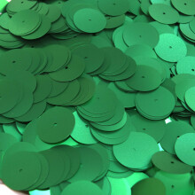 20mm Flat Sequins Green Matte Metallic Medium Center Hole Made in USA