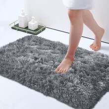 (Grey, 50 x 80 cm (1ft 8in x 2ft 11 in)) Thick Shaggy Non Slip Rugs Living Room Area Rugs Hallway Runner Round Rugs & Door Mats