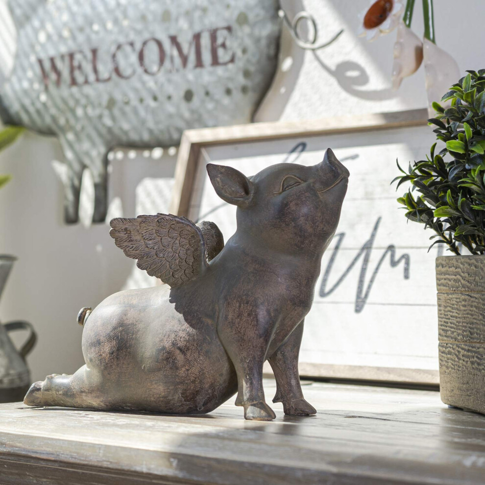 Summit Collection Rustikales Dekor, Skurrile Yoga-Pose Mit Fliegenden Schweinen, Dekoration F R K Che, Esszimmer Und Bauernhaus (Kobra-Pose)-image