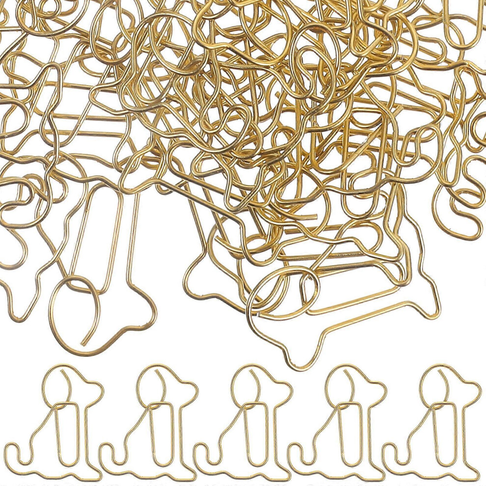 Kricely (, One Size) 50Pcs Paper Clips Delicate Paperclips Cute Paper Memo Clips Document Clips Metal Paperclips Golden