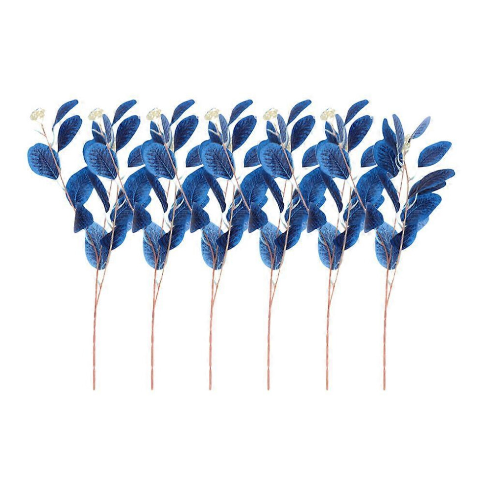Kricely (As Show, One Size) 6Pcs Simulated Eucalyptus Twigs Artificial Eucalyptus Leaves Stems Greenery Stems For Flower Arrangement