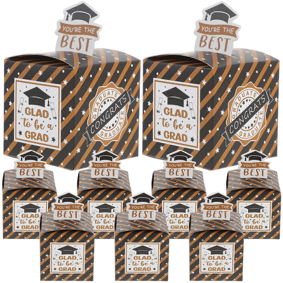 Kricely (As Show, One Size) 10Pcs Graduation Favor Boxes Graduation Cap Candy Boxes Congrats Grad Favor Boxes