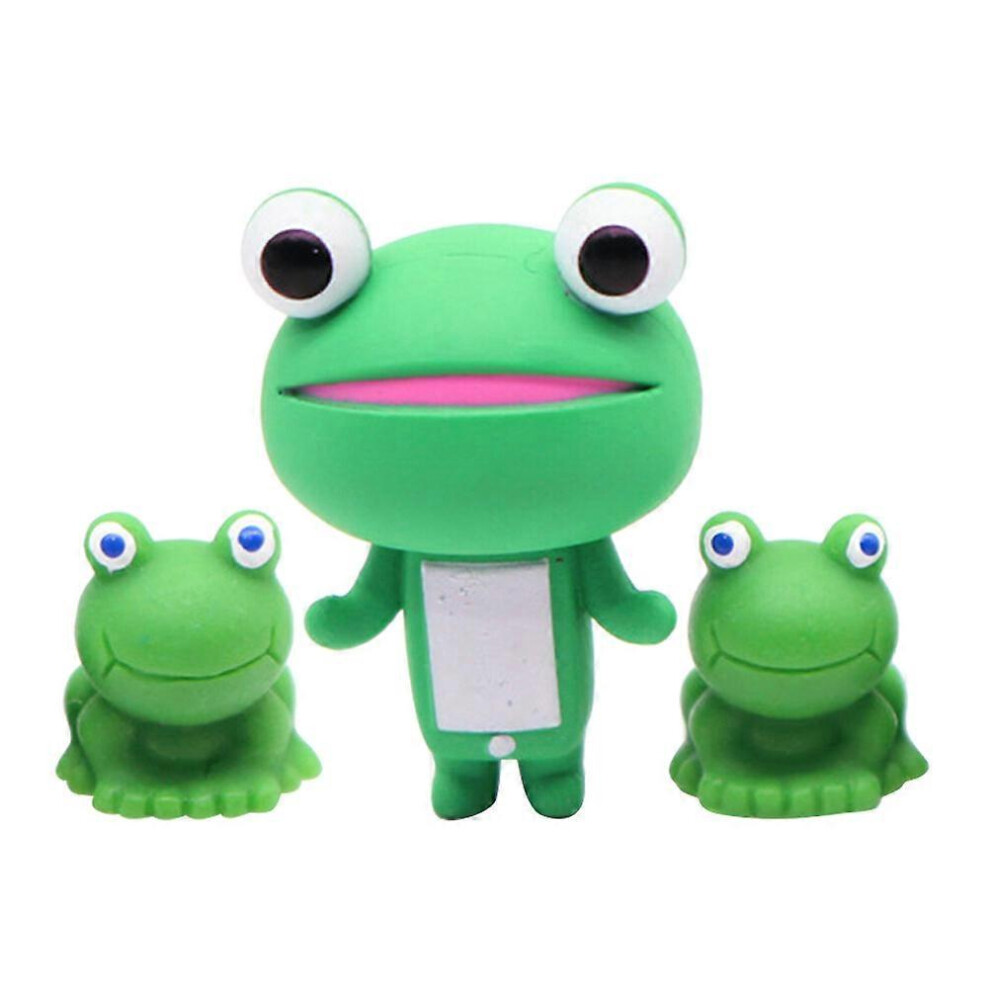 Kricely (As Show, One Size) 3Pcs Mini Simulation Frogs Doll House Resin Animal Landscaping Ornaments