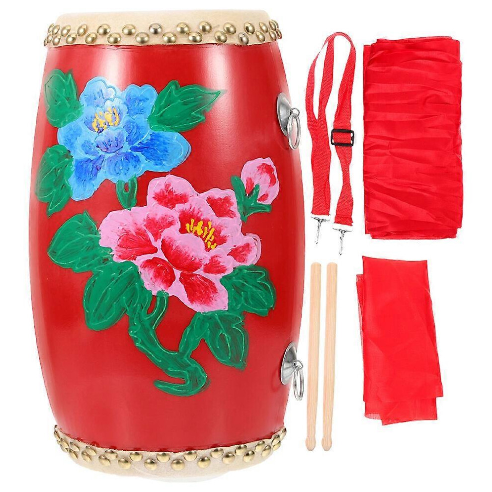 Kricely (As Show, One Size) 1 Set Waist Drum Musical Instrument Percussion Drum With Drumsticks For Performance
