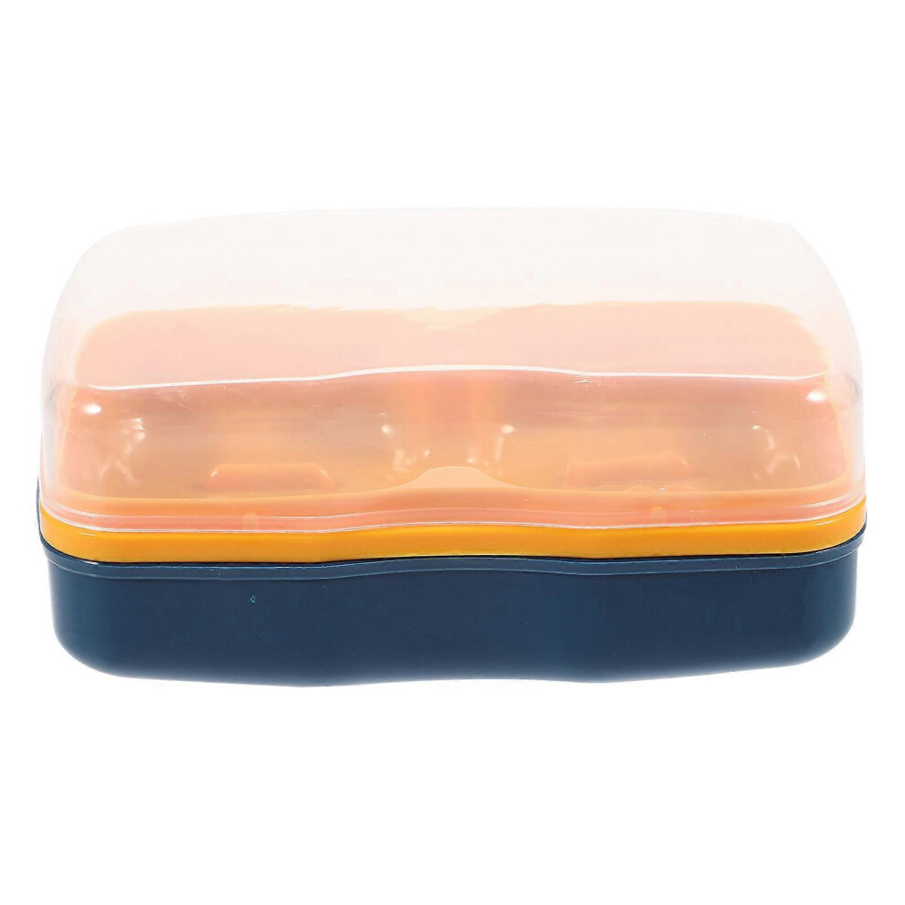 (As show, One size) Compartment Soap Box Large-capacity Soap Storage Holder Bathroom Soap Box With Lid-image-OPC-PG96QJC-NEW