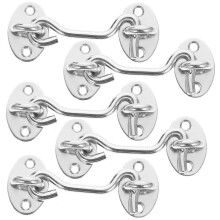 (As show, One size) 5pcs Hook and Eye Closure Latches Home Door Window Hooks Latches Barn Door Latches