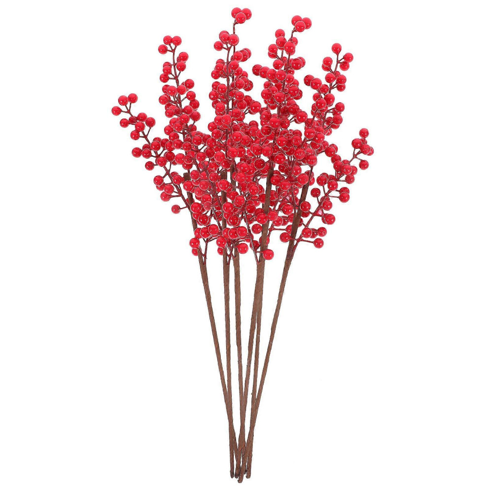 Kricely (As Show, One Size) 6Pcs Christmas Berries Artificial Stems Christmas Tree Decorations Fake Christmas Picks