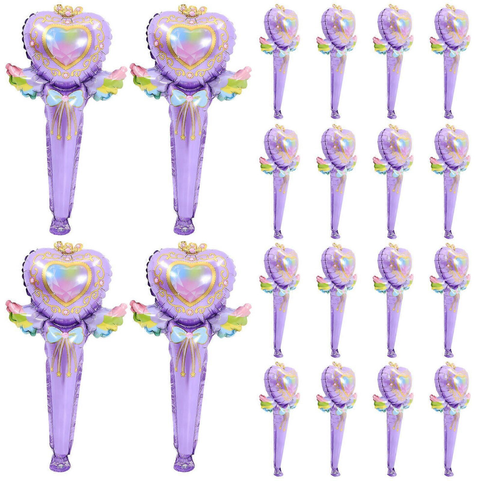 Kricely (, One Size) 50Pcs Foil Party Balloons Inflatable Balloon Wand Handheld Inflatable Balloon Party Supplies Purple
