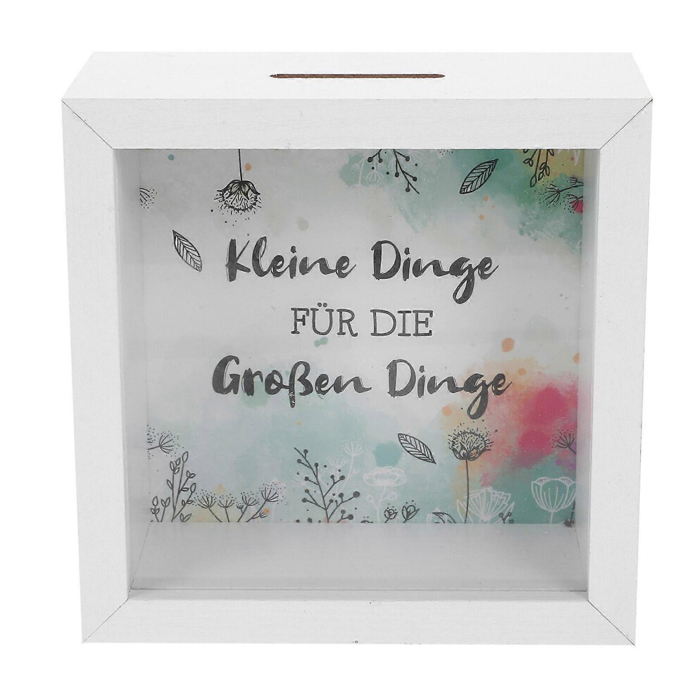 Kricely (As Show, One Size) Wood Piggy Bank Money Saving Box Wood Photo Frame Coin Bank Money Jar Saving Bank