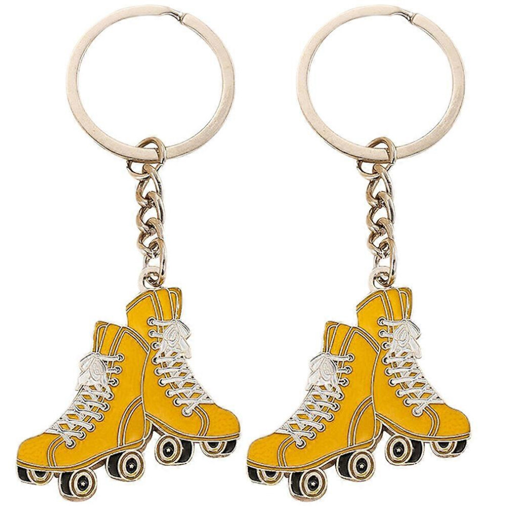 Kricely (As Show, One Size) 2Pcs Roller Skate Keychains Metal Hanging Keychains Adorable Ice Skates Keychains Purse Bag Pendants