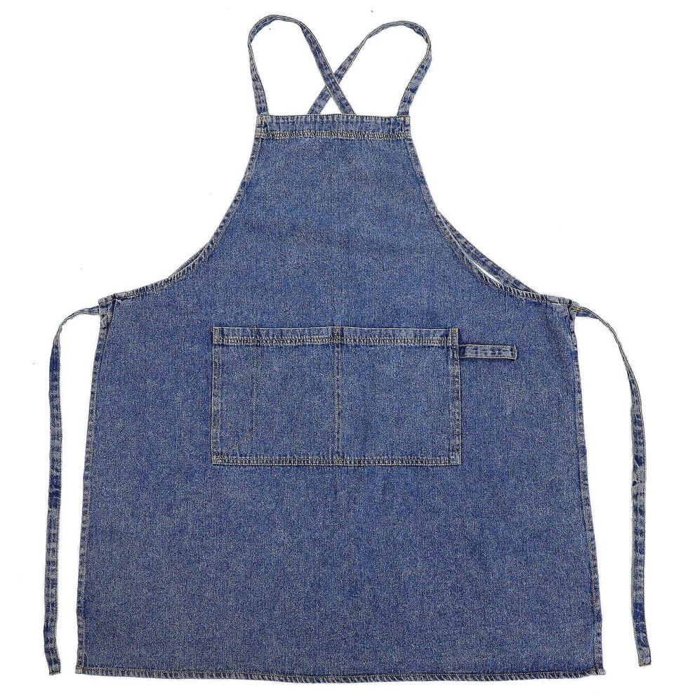 Kricely (As Show, One Size) Women Apron Home Kitchen Denim Apron Cooking Apron Baking Apron Gardening Apron