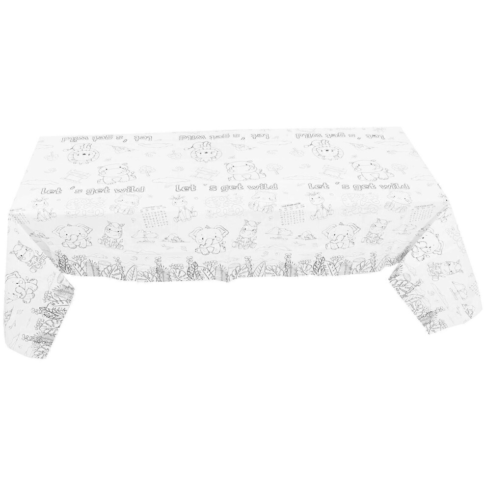 Kricely (As Show, One Size) Birthday Coloring Paper Tablecloth Birthday Tablecloth Rectangular Paper Tablecloth