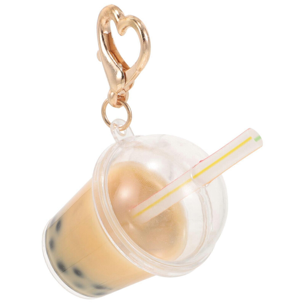 Kricely (As Show, One Size) Keychain Women Purse Charm Funny Key Ring Bubble Tea Keychain Handbags Pendant