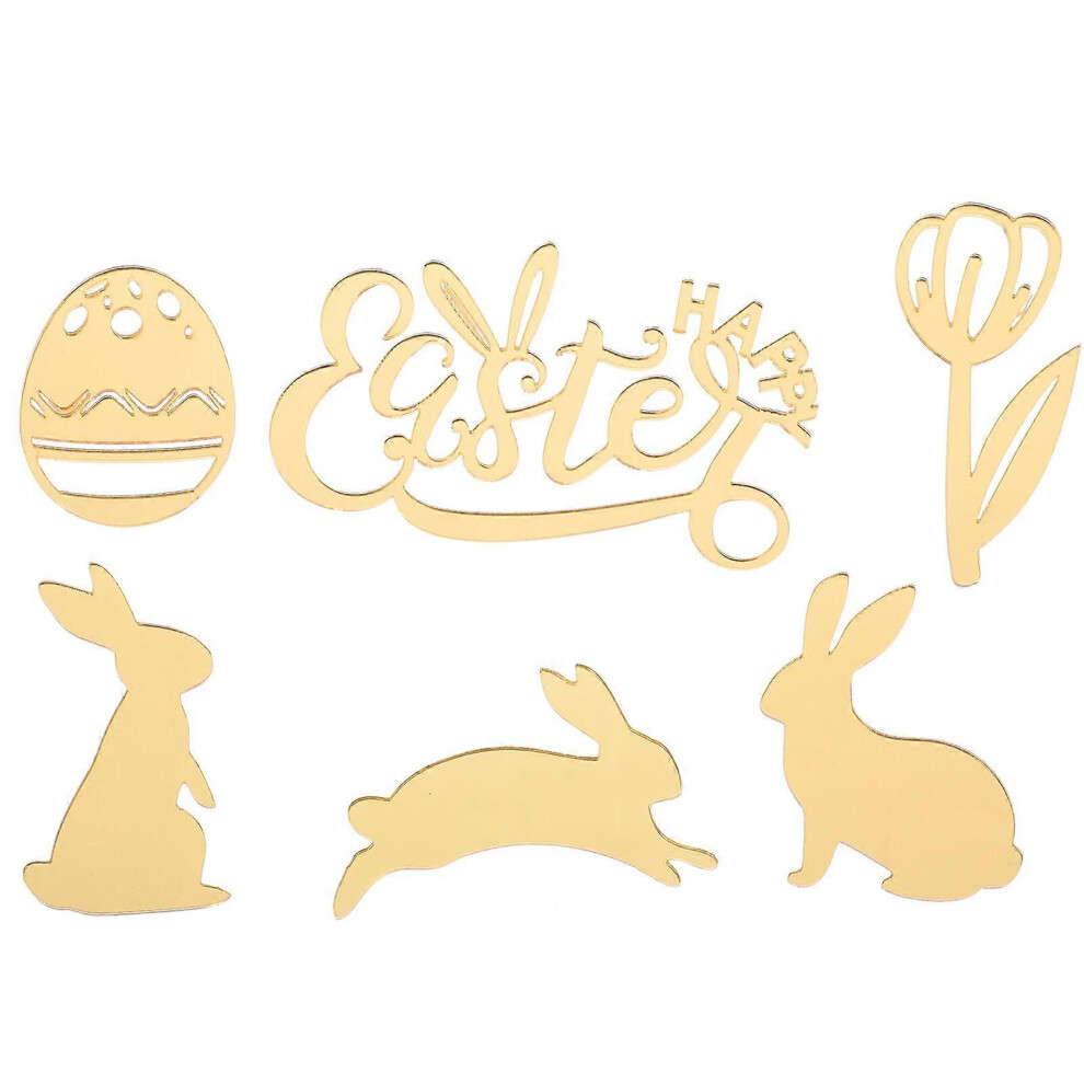 Kricely (As Show, One Size) 6Pcs Cartoon Cake Toppers Easter-Themed Decorative Cupcake Topper Cake Decoration