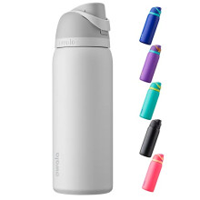 Owala FreeSip Insulated Stainless Steel Water Bottle with Straw for Sports and Travel  BPA-Free  32-Ounce  Shy Marshmallow