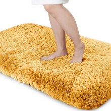 (Yellow, 50 x 80 cm (1ft 8in x 2ft 11 in)) Thick Shaggy Non Slip Rugs Living Room Area Rugs Hallway Runner Round Rugs & Door Mats
