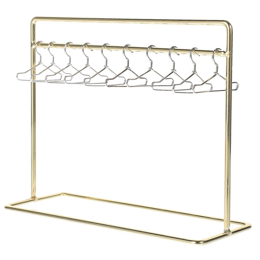 Kricely (As Show, One Size) 1 Set Doll Garment Rack Clothes Hanger Mini Coat Hanger Miniature Doll Furniture Accessories