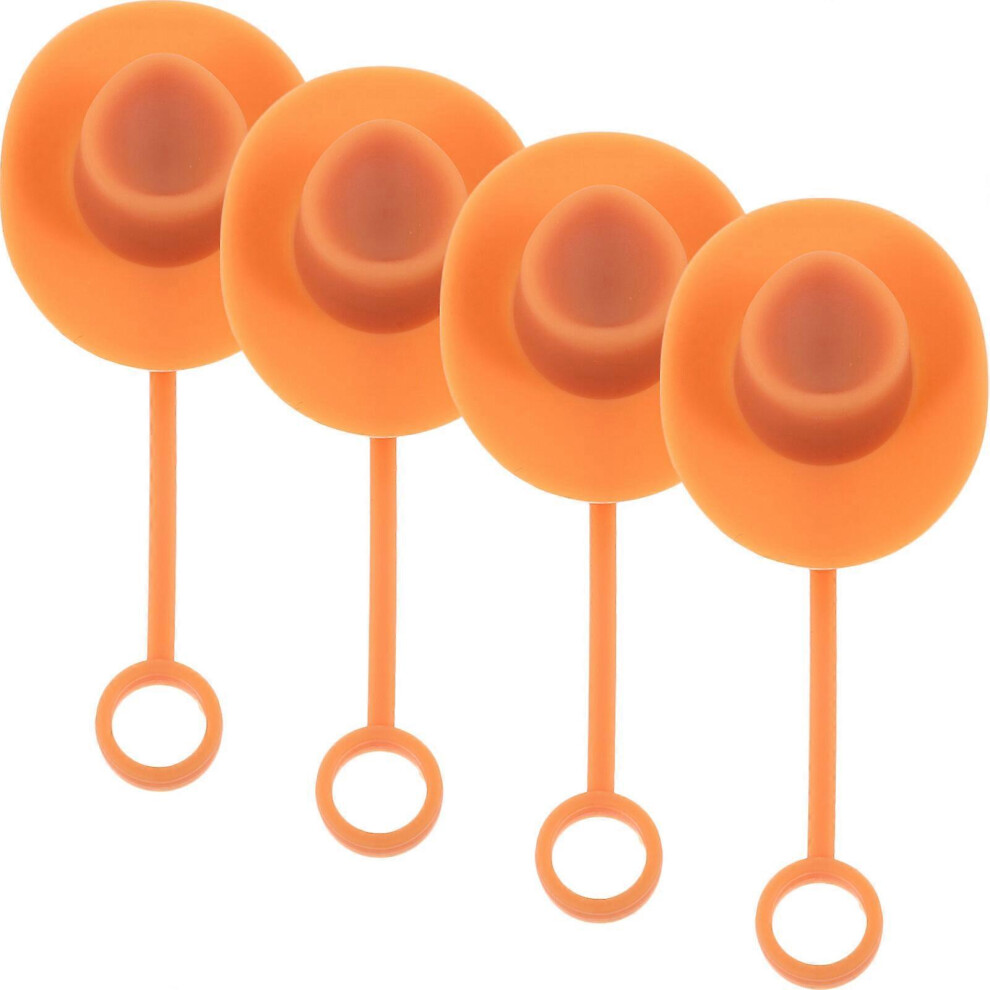 Kricely (As Show, One Size) 4Pcs Straw Tip Covers Novelty Cowboy Hat Shaped Straw Tips Covers Reusable Silicone Straw Toppers