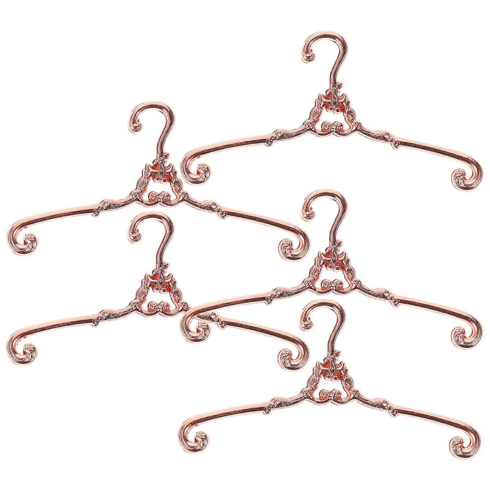 Kricely (, One Size) 5Pcs Dolls Clothes Hanger Doll Dress Hanger Miniature Hangers Doll Dress Outfit Holders Pink