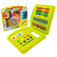 Sesame Street 43-osainen taidekotelo | sislt Markers Crayons Tarrat ja vesivrit | Myrkytn ja pestv | Lahja yli 3-vuotiaille lapsille