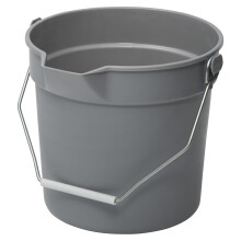 Winco Heavy-Duty Plastic Bucket/Utility Pail With Pour Sepot 10 Quart Gray
