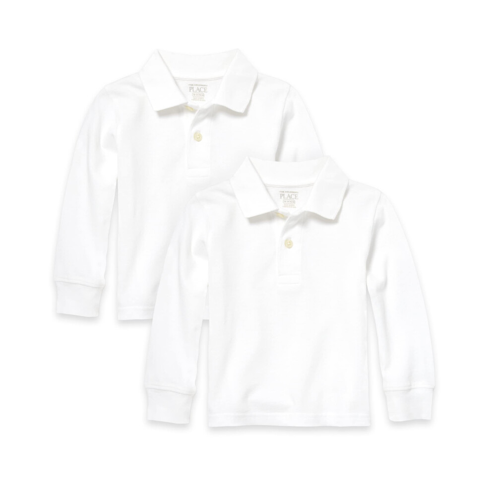 The childrens Place Baby Boys and Toddler Boys Long Sleeve Pique Polo
