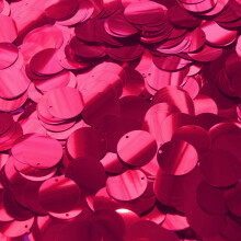 20mm Flat Sequins Raspberry Hot Pink Metallic Medium Top Hole Made in USA