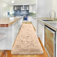 (Beige, 80 X 300 cm (2ft 6in x 10 ft)) Thick Shaggy Non Slip Rugs Living Room Area Rugs Hallway Runner Round Rugs & Door Mats