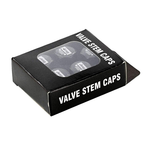 Jeep Logo Black Finish Valve Cap Covers (Black A) 1