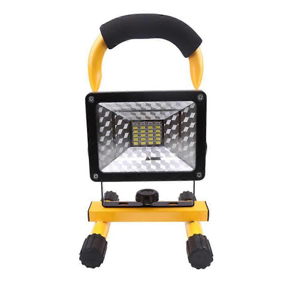 (As show, One size) 30W Flood Light Outdoor Rechargeable Floodlight Handheld LED Work Light Spotlight Searchlight Camping Lantern Construction Lamp Red and Blue Light Fla