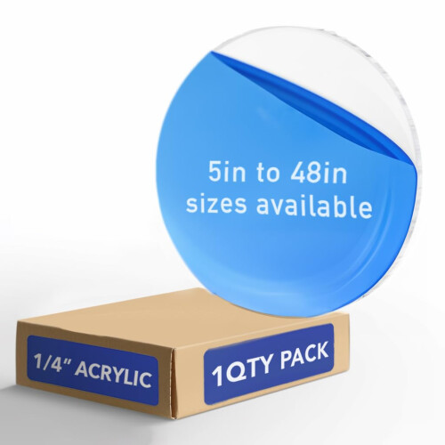 SPEEDYORDERS 1/4"""" Plexiglass Sheet  15 Inch Diameter Clear Acrylic Lu