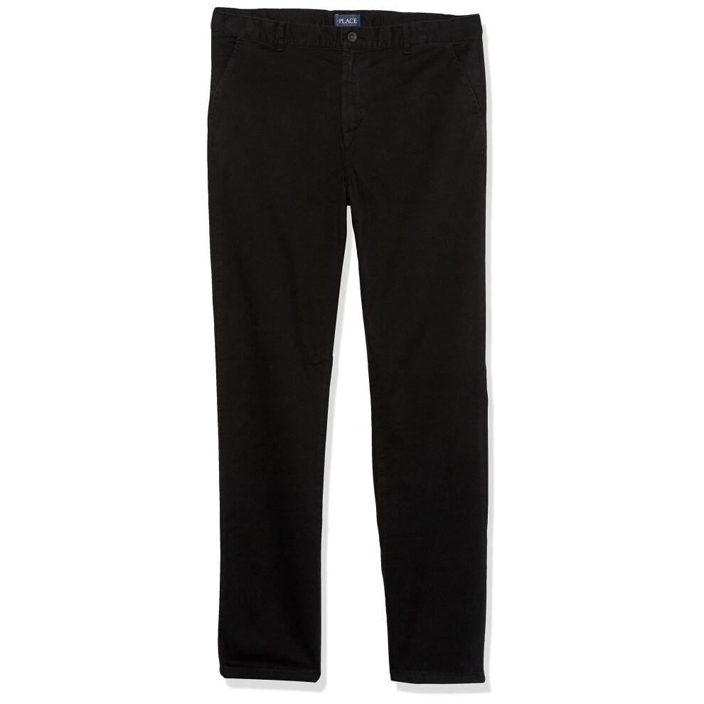 The childrens Place Boys Stretch Skinny chino Pants Black Single 16H