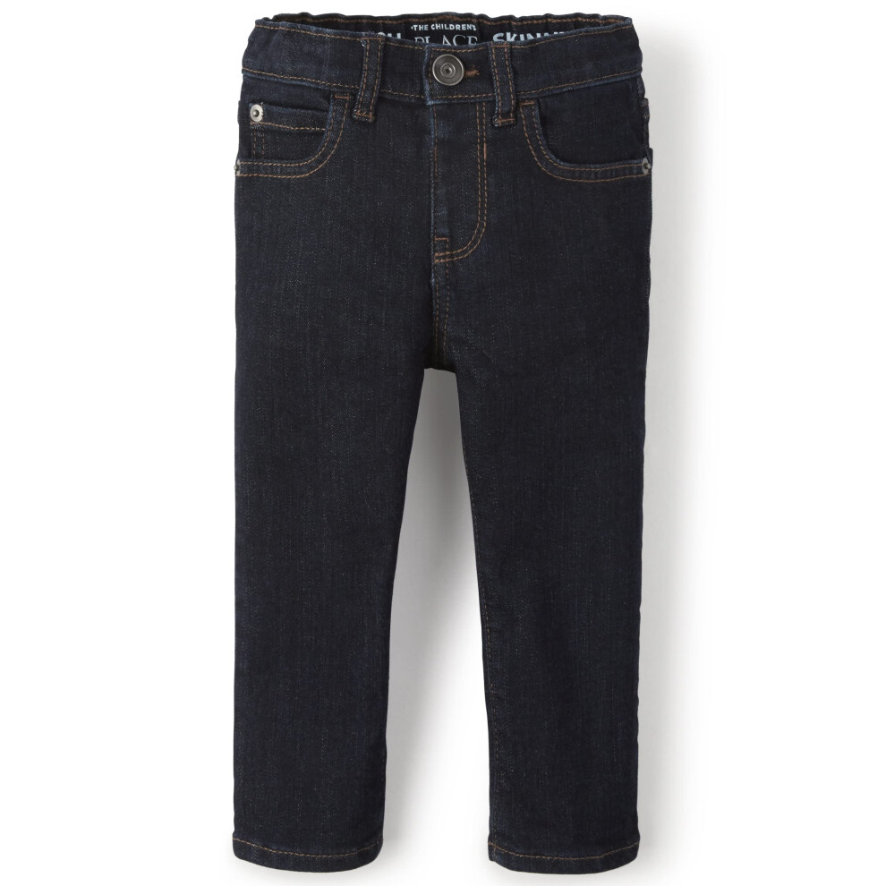 Dzieciecy Miejsce Chlopcw I Maluch Chlopcw Rozciagaja Chude Dzinsy Ciemne Plukanie Wash 9-12 Miesiecy-image