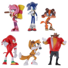 (#3-Sonic) 6pcs carino Sonic the Hedgehog gioco d'azione figure Kids Boy Girl Toy Set regalo