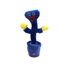 (Blu, USB) Poppy Playtime Huggy Wuggy Dancing Speaking Cactus Giocattolo interattivo di peluche