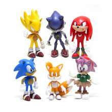 (1) 6Pcs/Set Sonic Hedgehog Pvc Figure Giocattolo Decorazione Torta