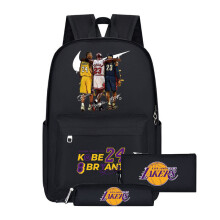 (3, 3 pezzi) NBA Lakers Logo Borsa per la scuola 4 pezzi Borsa per la scuola Borsa per il pranzo Portamatite Set Regalo per bambini