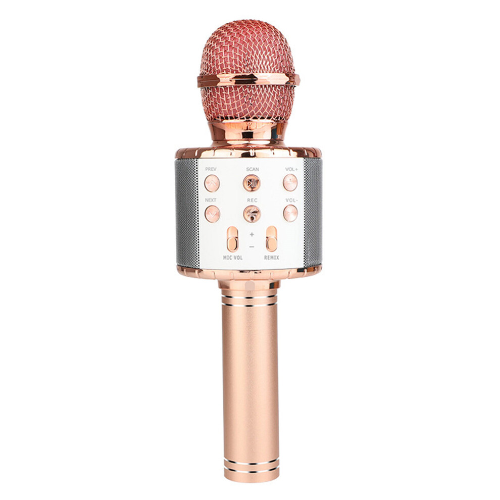 (Oro Rosa) Microfono Microfono Wireless Microfono Audio Karaoke Integrato Bluetooth