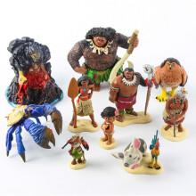10PCS/SET Moana Maui Tamatoa Sina Capo Tui Gramma Tala Figura Giocattolo